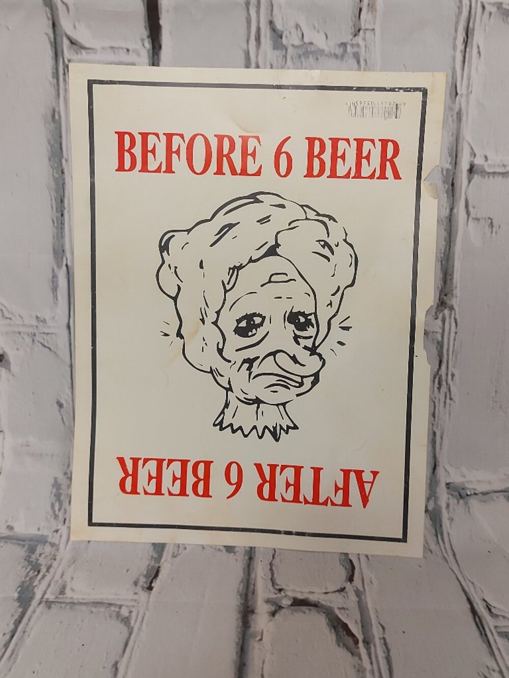 Vintage Before & After 6 Beer Bar Humor Sign Set